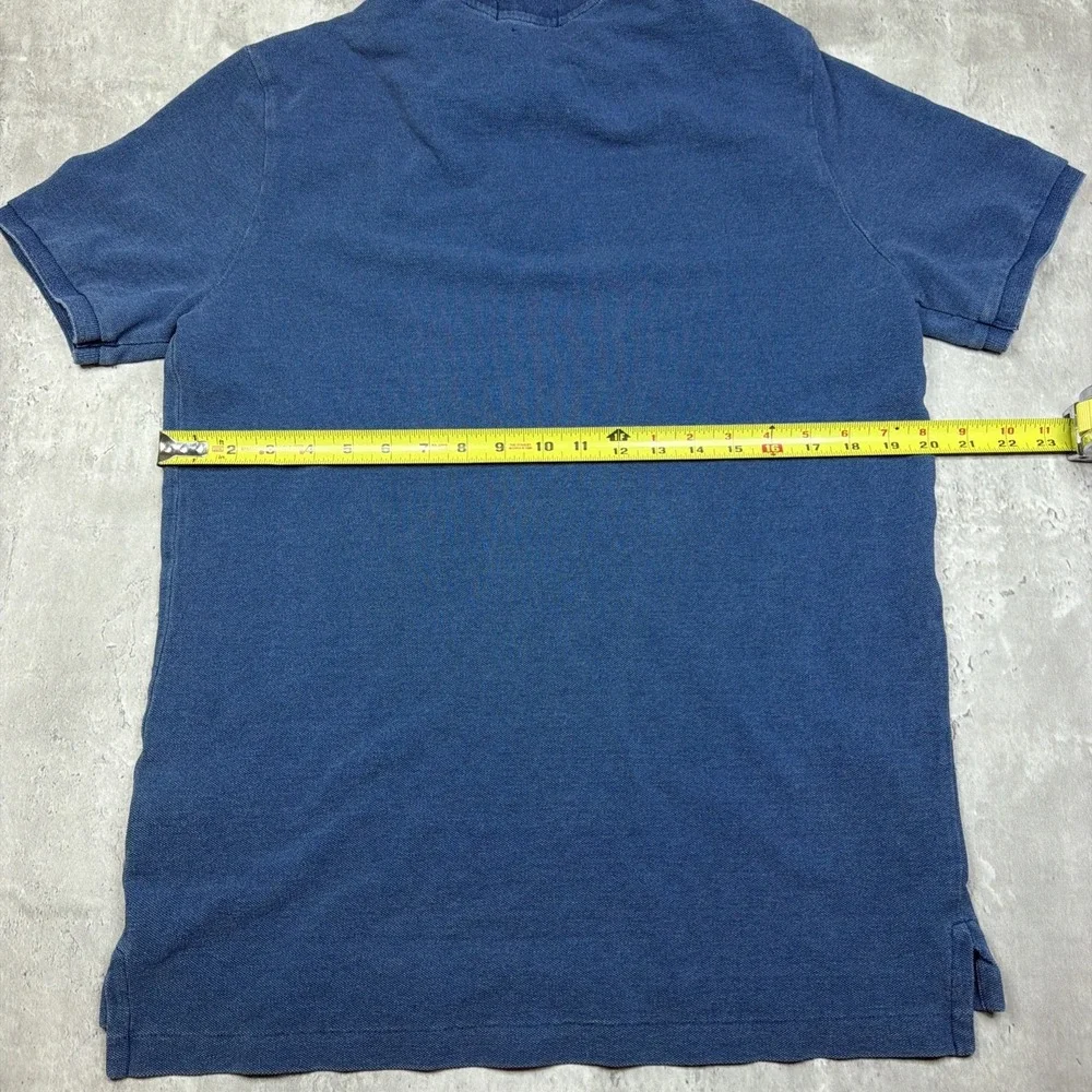Polo Ralph Lauren Knit Polo Shirt Men's Medium Classic Fit Blue Cotton Texture